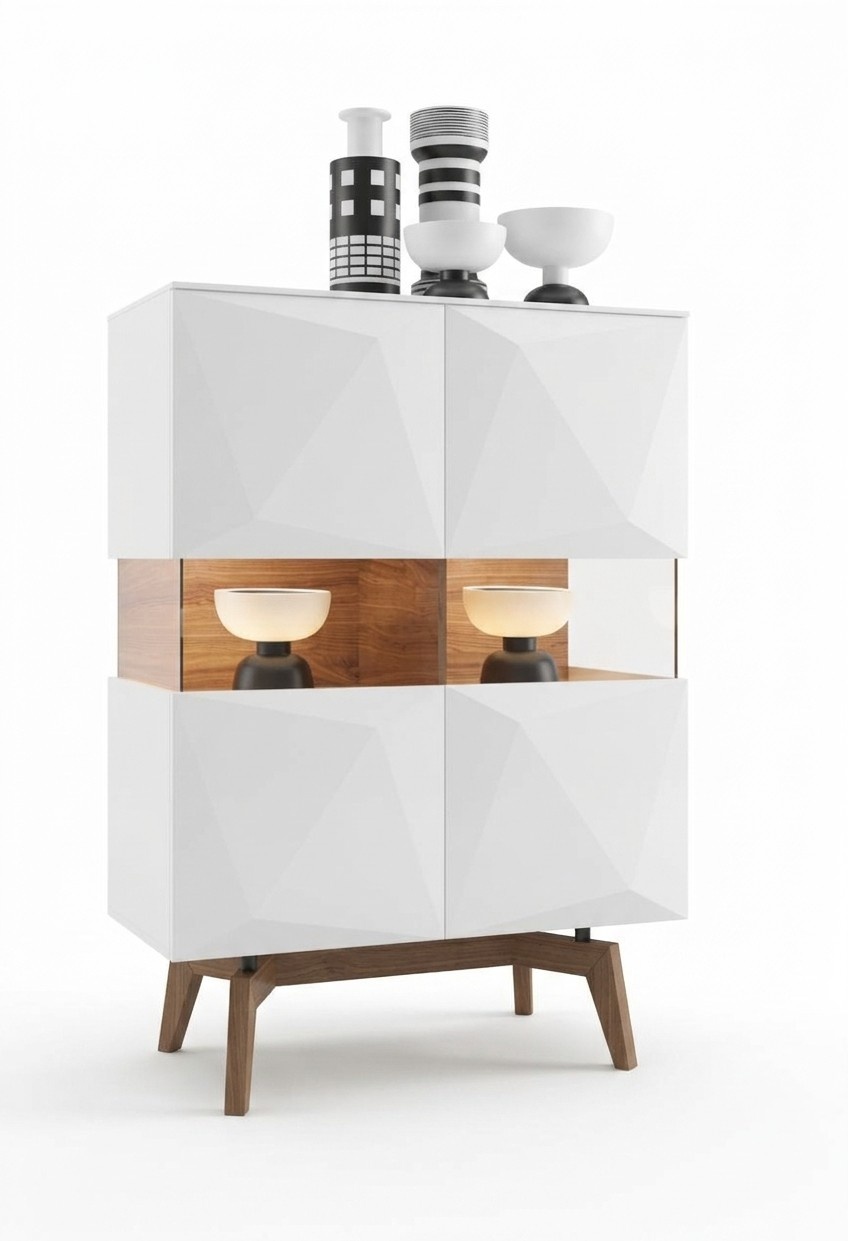 Modern white sideboard luxury designer living room wood furniture