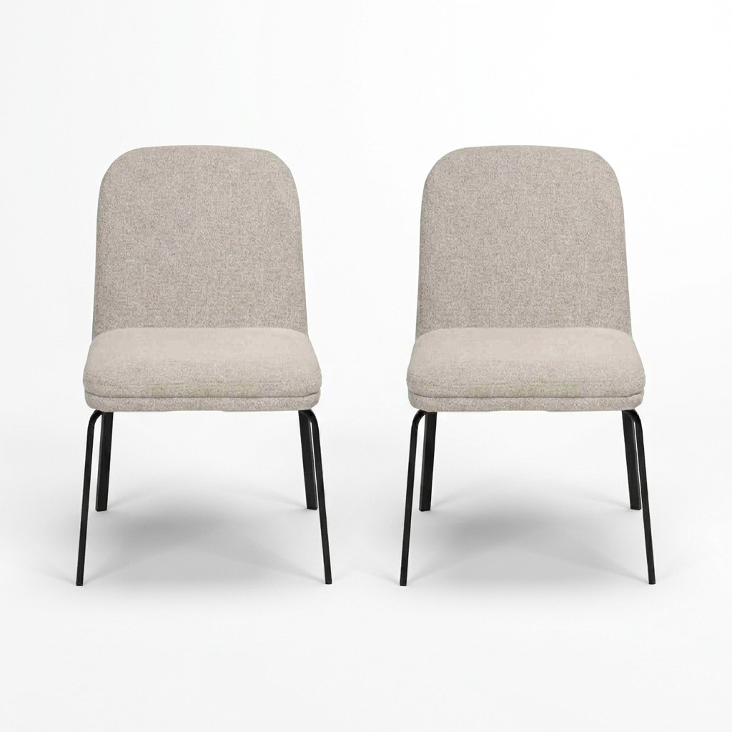 Modern White Chair Set Luxury Dining Room Chairs Designer Furniture 2pcs