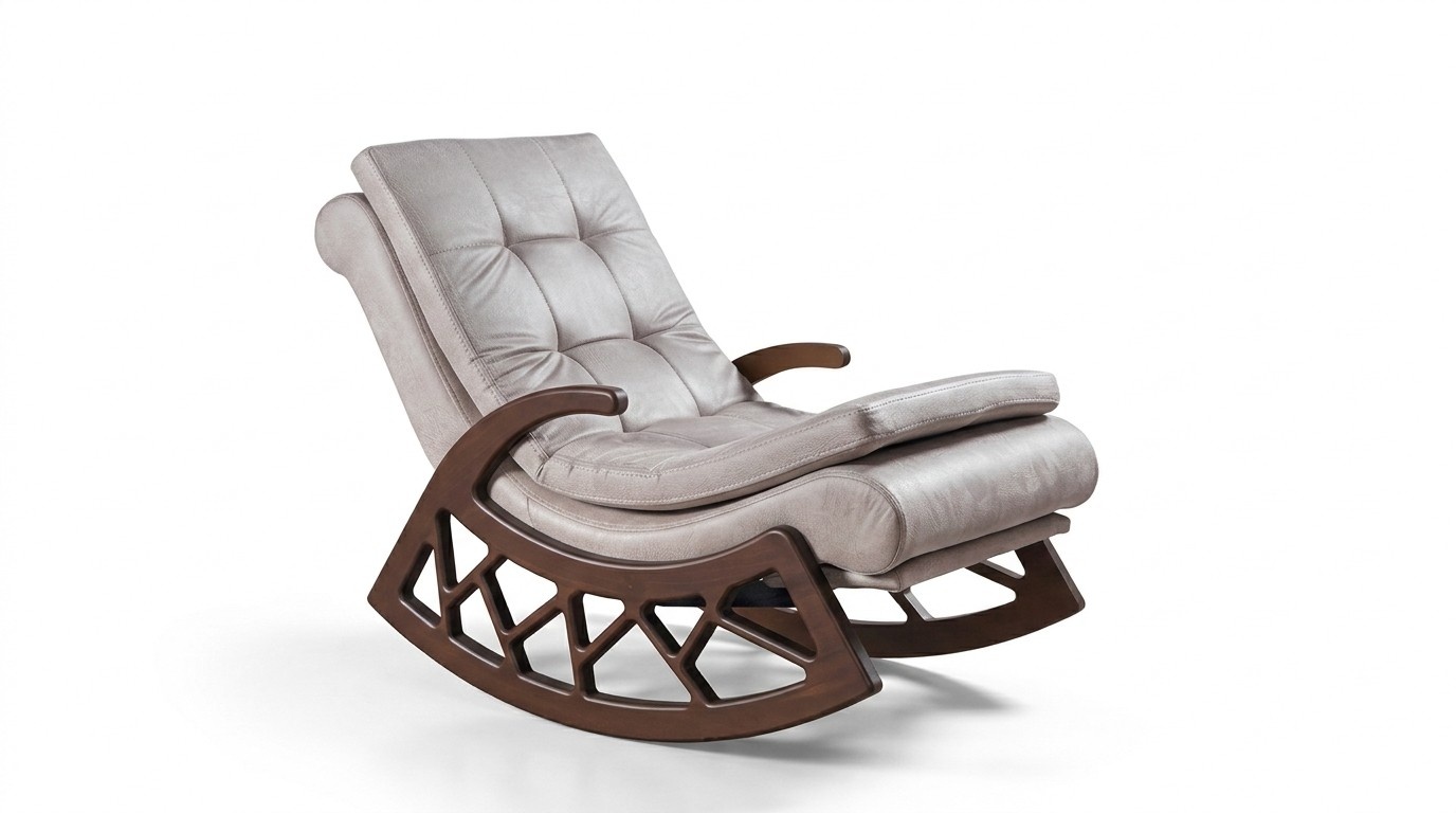 Modern Wooden Rocking Chair Elegant Living Room Relax Furniture Wooden Frame New
