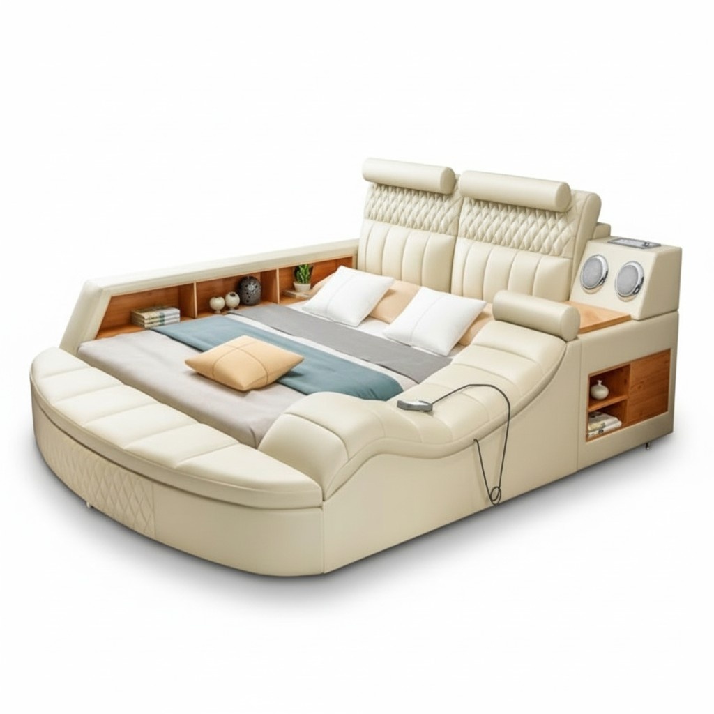 Multifunction Bed Double Bed Beds Marriage Bed Upholstered Bed Bedroom Leather Bed