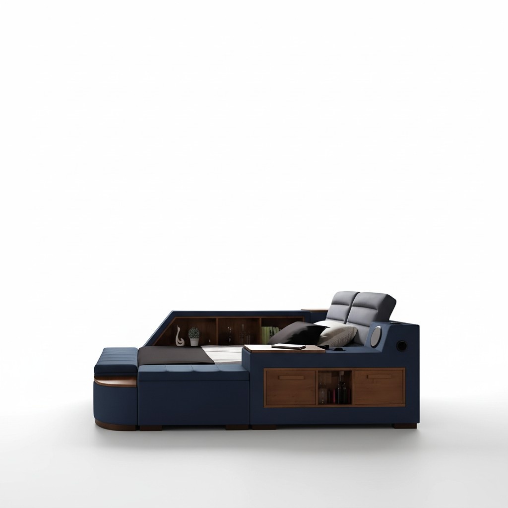 Multifunction Bed Double Beds Modern Bedstead Beds 200x200cm Hotel New