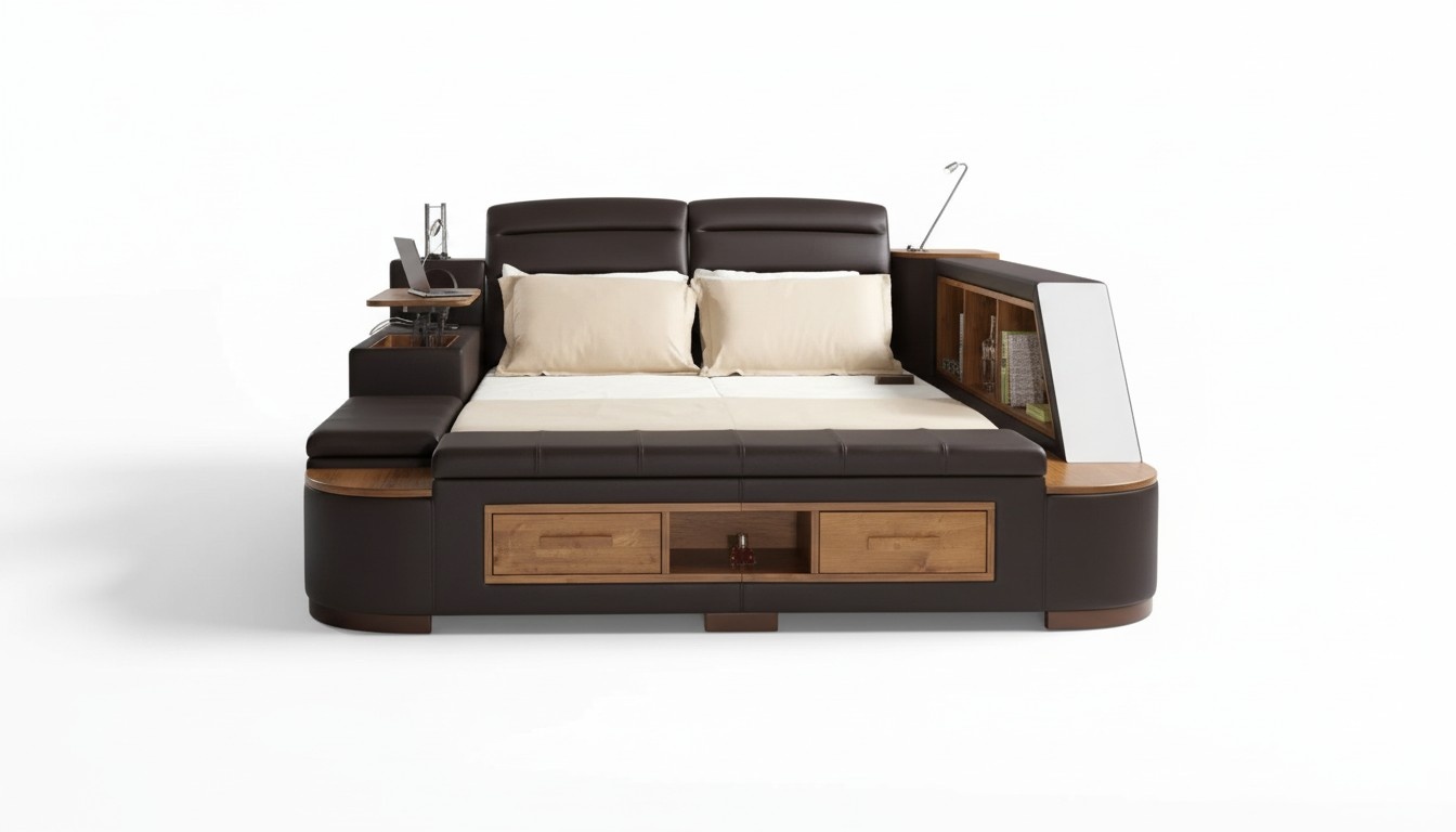 Multifunction Bed Double Beds Modern Bedstead Beds 180x200cm Hotel New