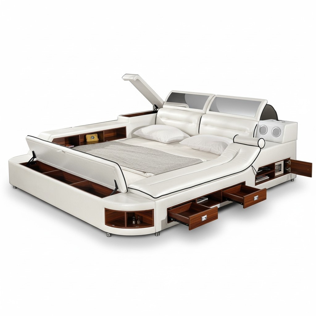 Multifunction Bed Double Beds Hotel xxl big Cushion Beds USB Sound System