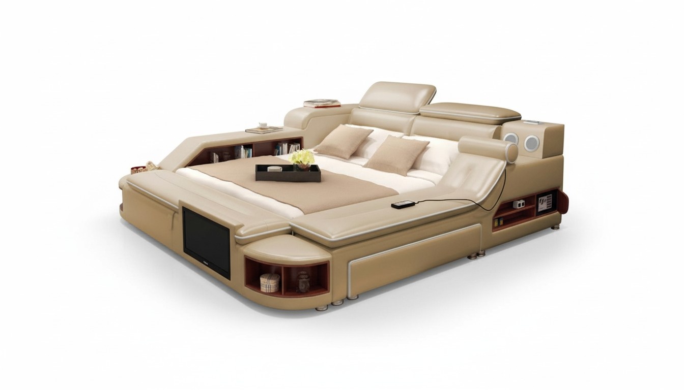 Multifunctional Bed Modern Hotel Beds Double Bed USB Sound 180x200