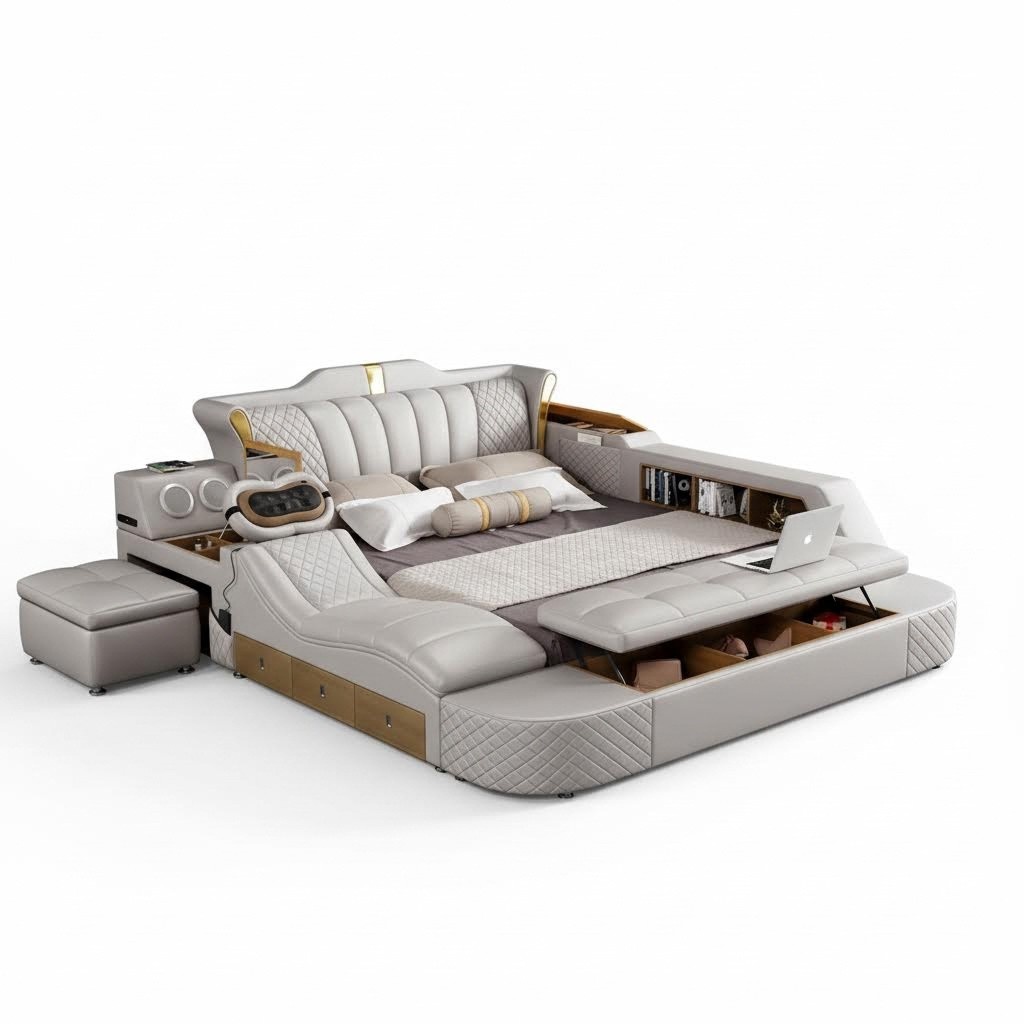 Multifunctional beds bed sofa bedroom double bed all in one functional bed