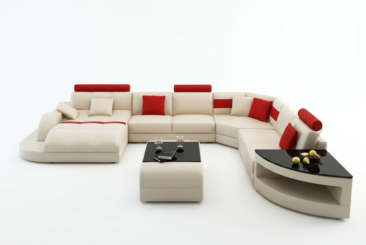 Multifunction XXL Big Leather Sofa Corner Sofa with USB Living Upholstery