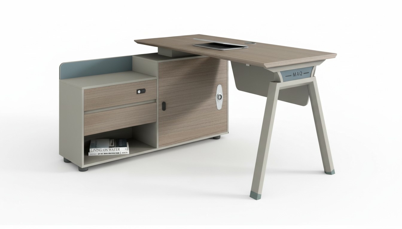 Multifunctional desk ideal for home office and creative projects.