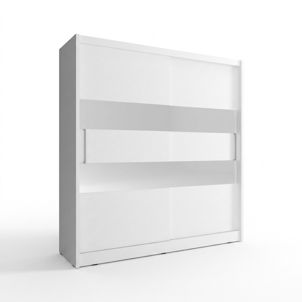 Modern style massive designer wardrobe made of MDF with 2-sliding doors 200cm