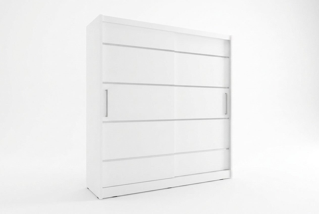 XXL massive designer wardrobe in modern style made of MDF material with 2-sliding doors