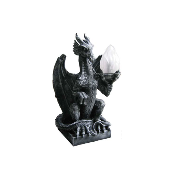 Decorative light sculpture designed as a dragon lamp with a colorful golden decorations 50cm