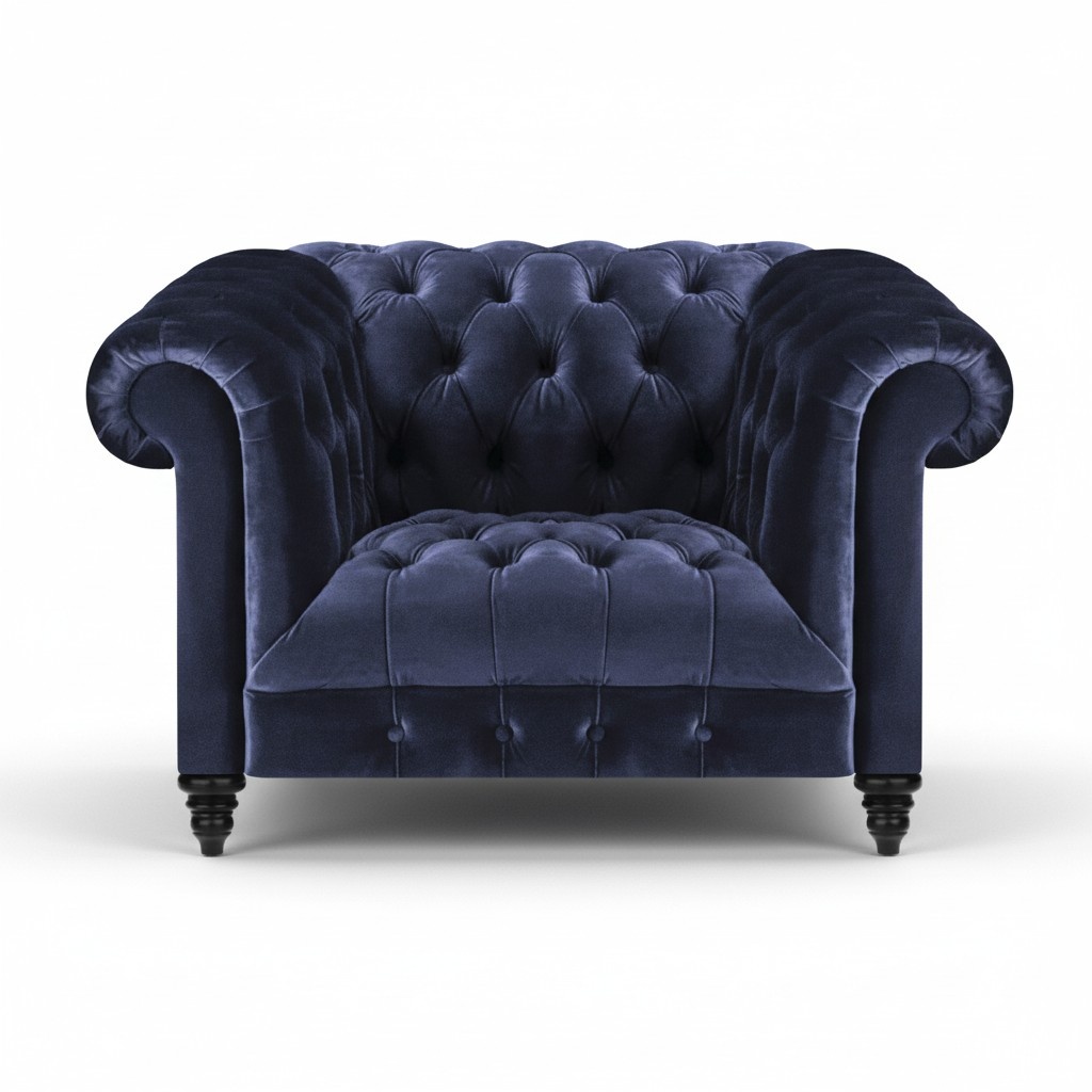 New Armchair Upholstered Furniture Seat Upholstery Textile Living Room Decor Chesterfield