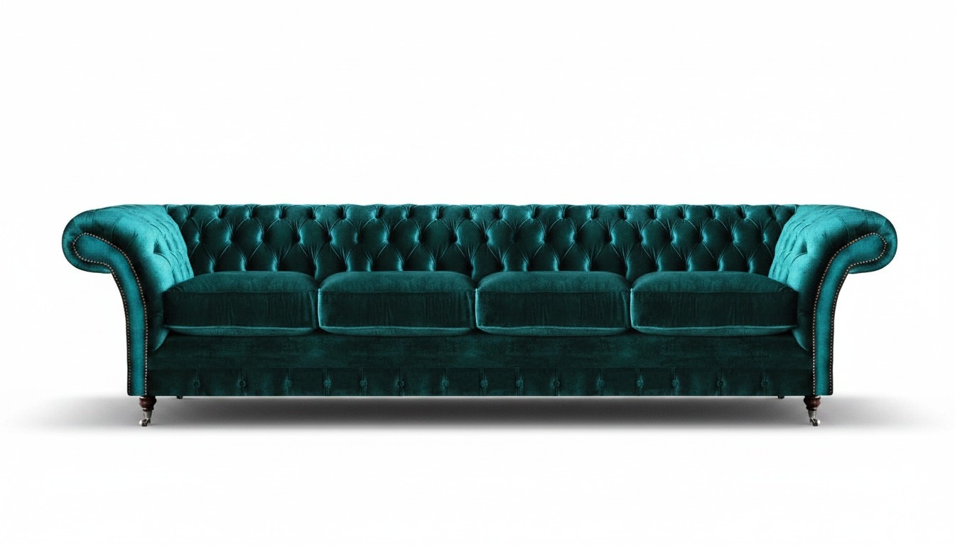 New Design upholstered furniture Chesterfield living room four seater couch sofa