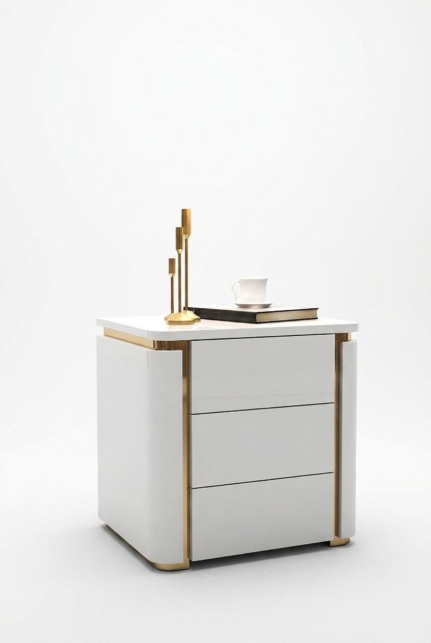 Night Table Console Side Sleeping Room Metal Gloss Tables Consoles Designer
