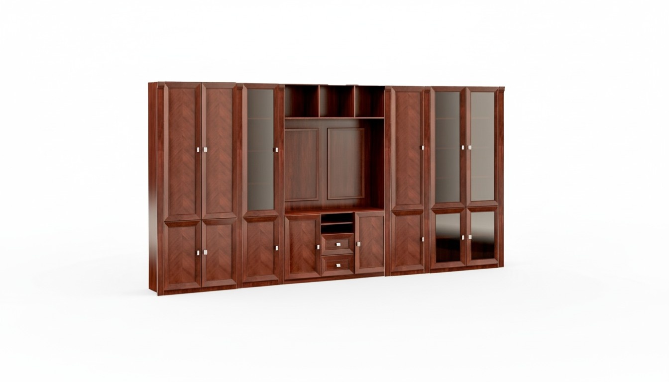 Noble brown office cabinet work cabinets luxurious wooden shelves furniture