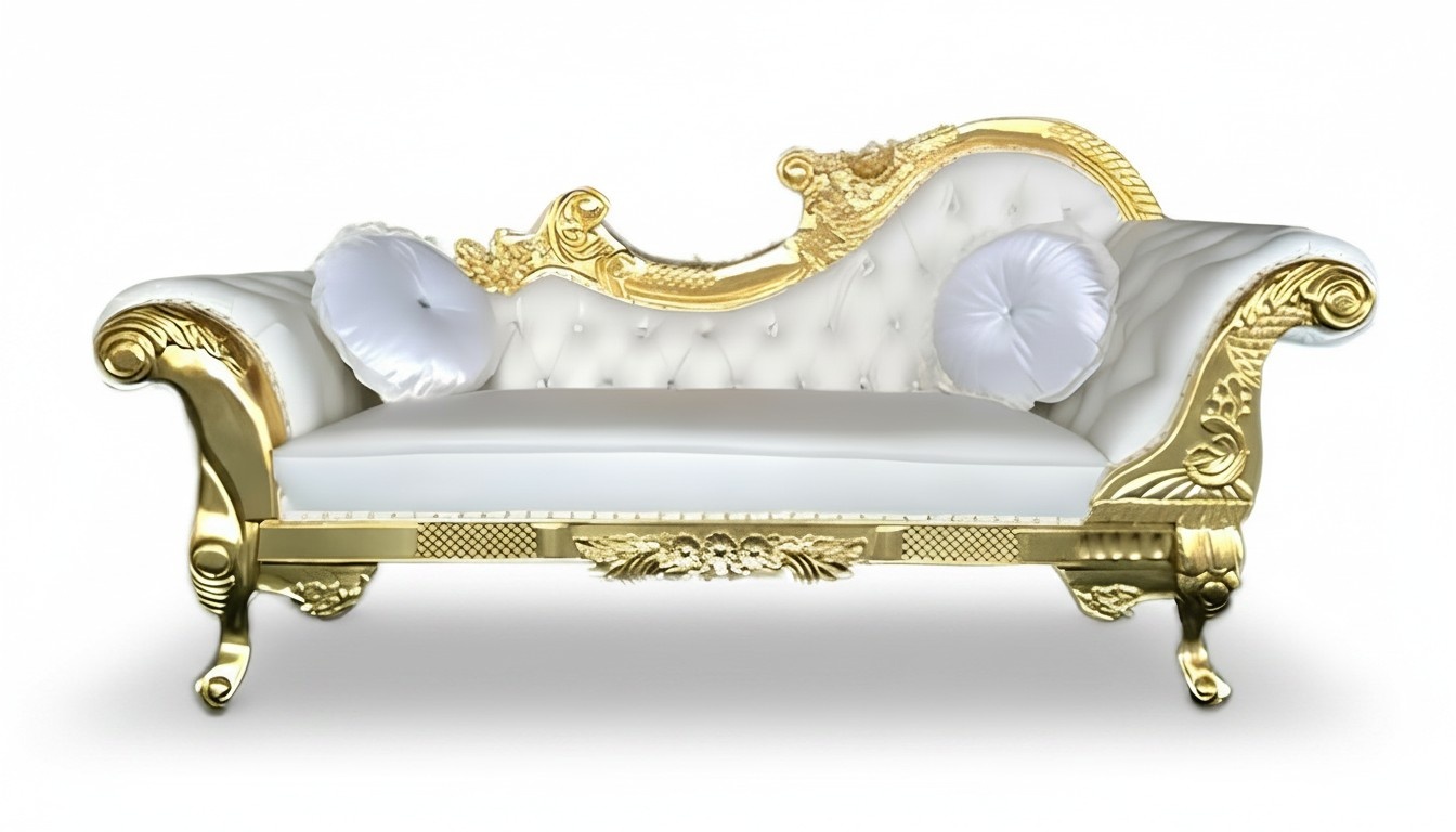 Noble Chesterfield Recamiere Antique Style Chaise Longue Sofa Recliner New