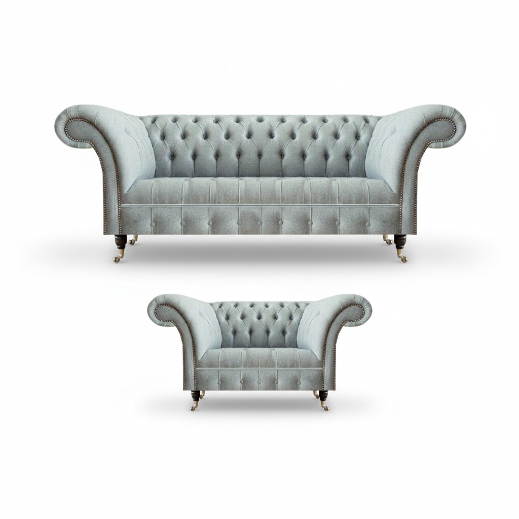 Noble Chesterfield Living Room Set Designer Sofa Suite 2-piece