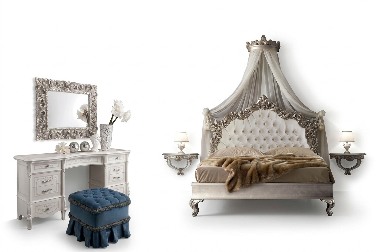 Noble design stool side Pufa foot stool bedroom furniture new round baroque