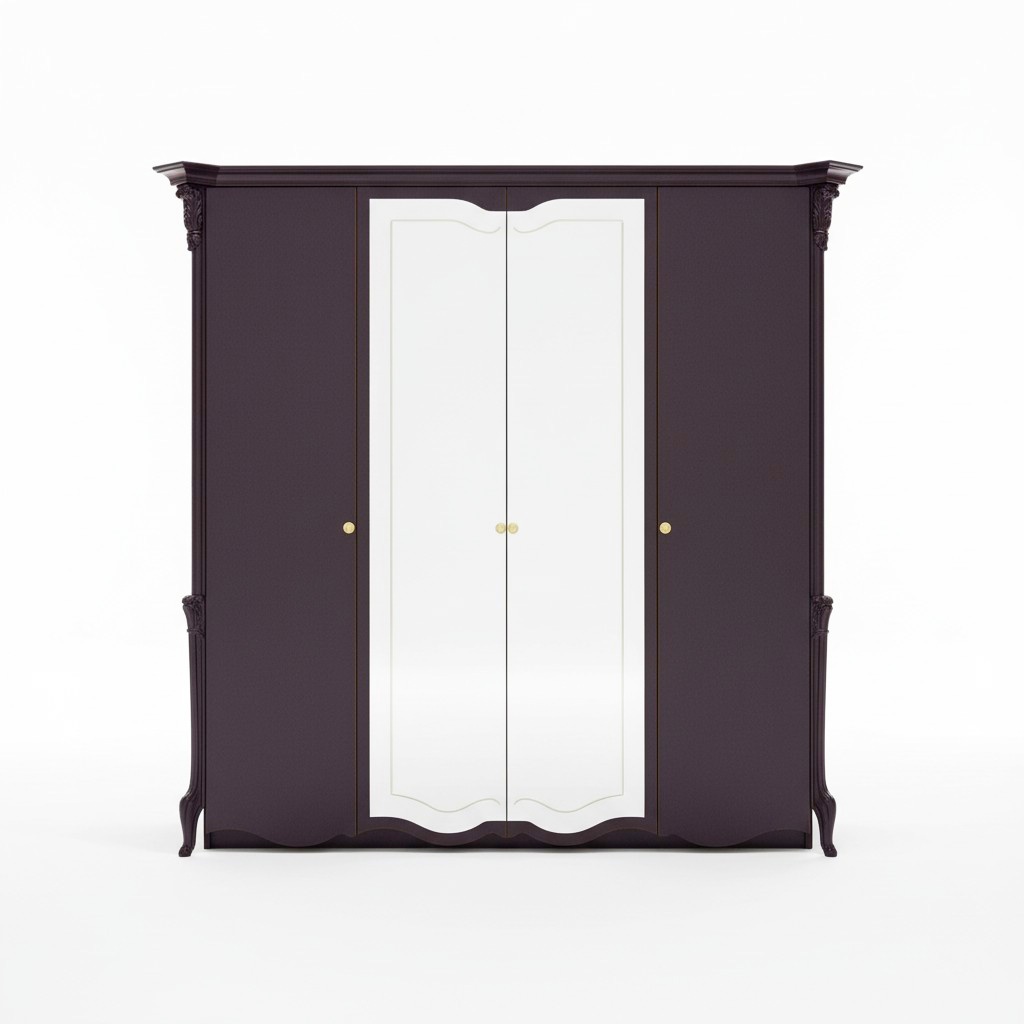 Noble design wardrobe with mirror cabinet cabinets Italian furniture new