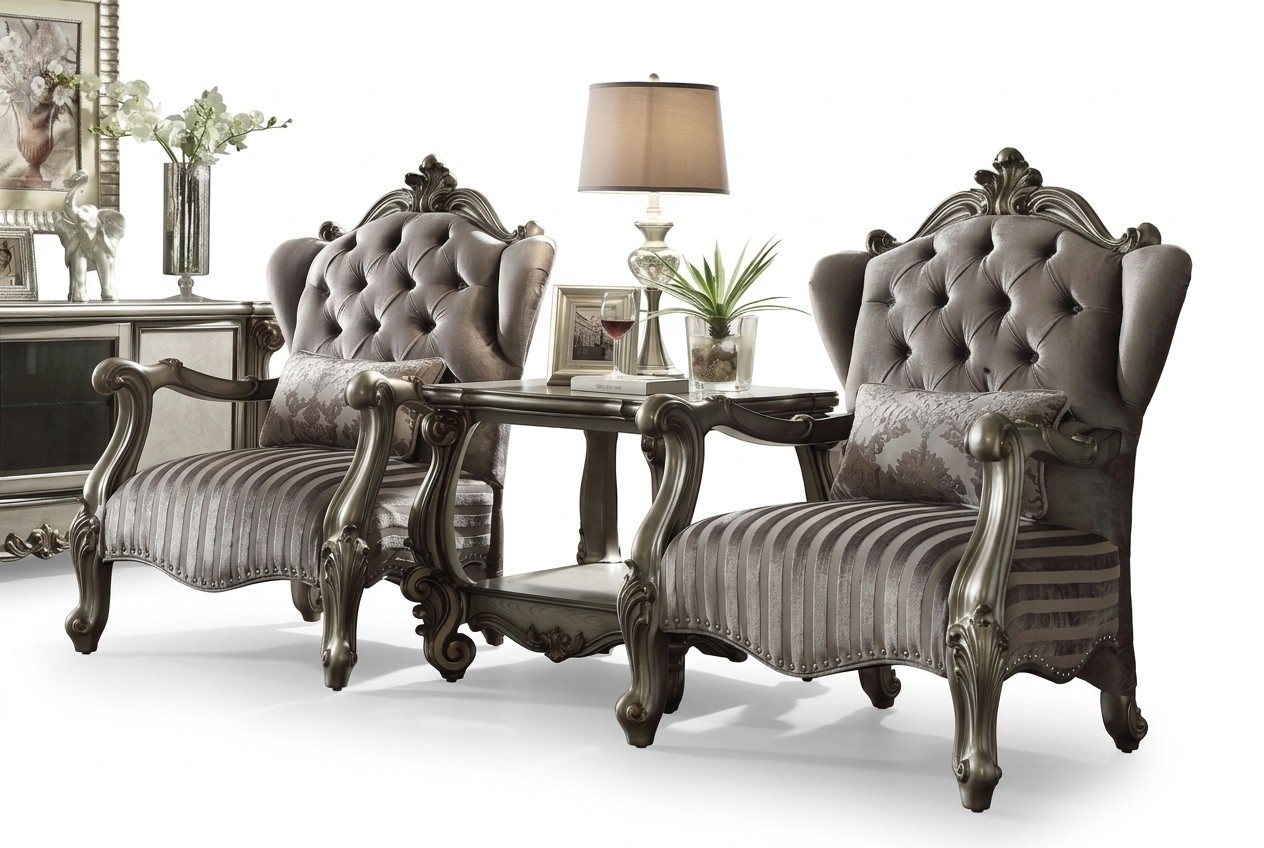Side Table Noble Designer Classic Coffee Table Wood Baroque Carved