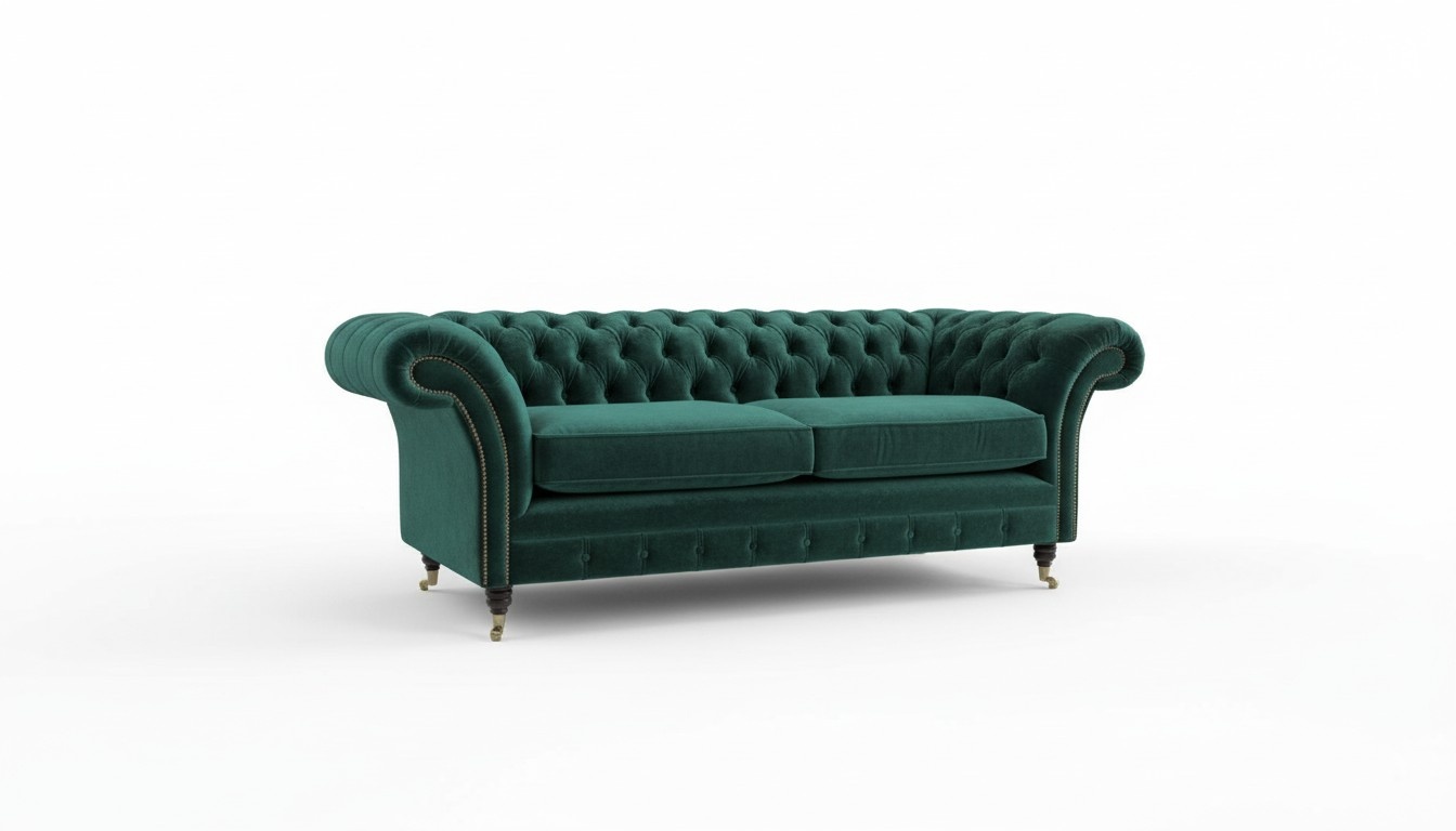 Noble unusual Chesterfield couch velvet textile fabric designer couches furniture