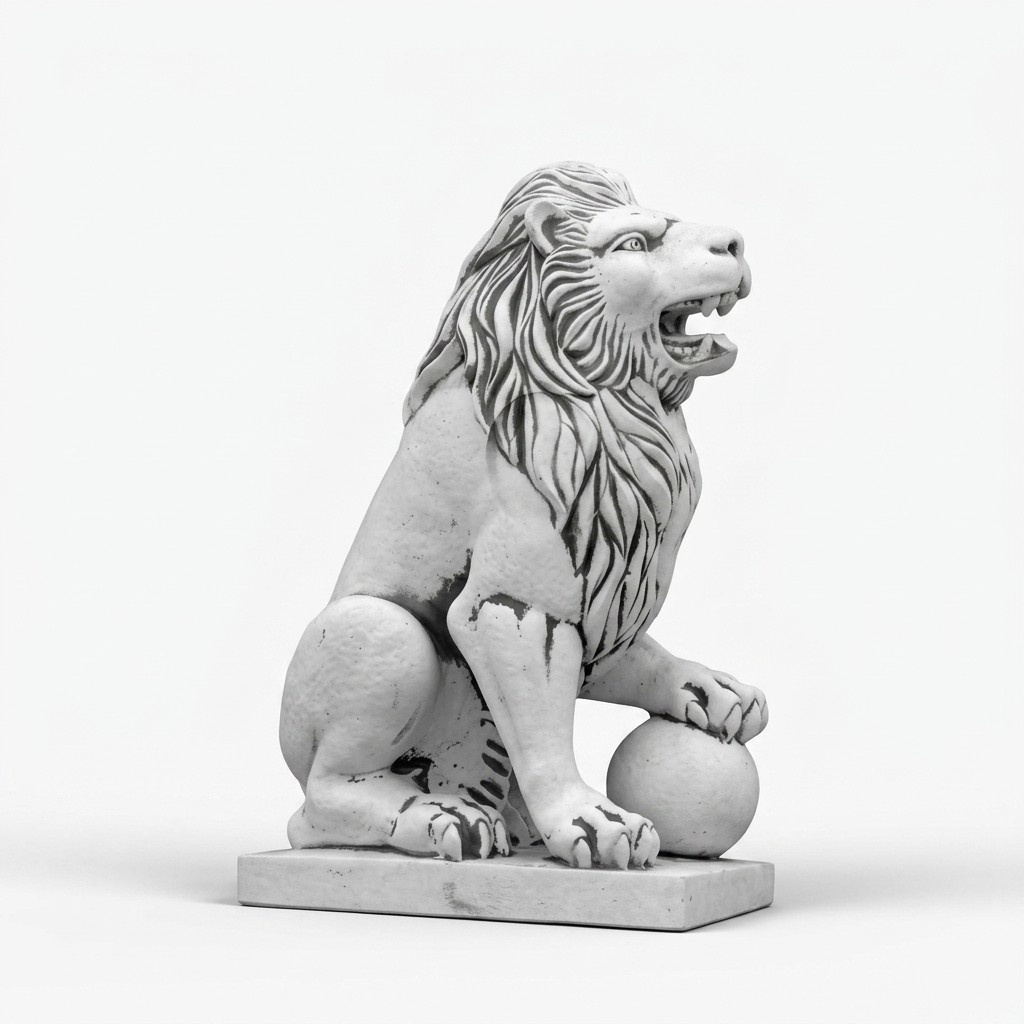 Noble knight lion figure statue sculpture figures sculptures garden terrace decoration