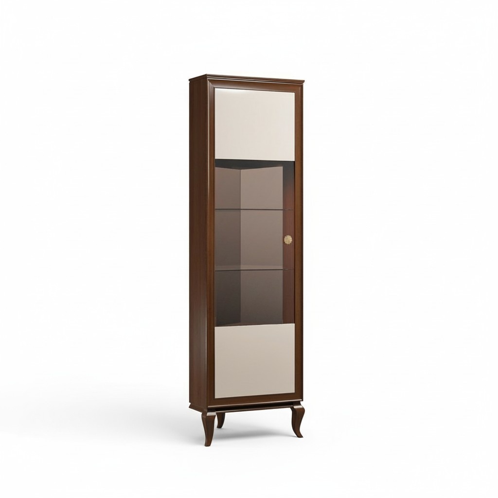 Modern style made of real wooden living room showcase/cupboard with a swing door