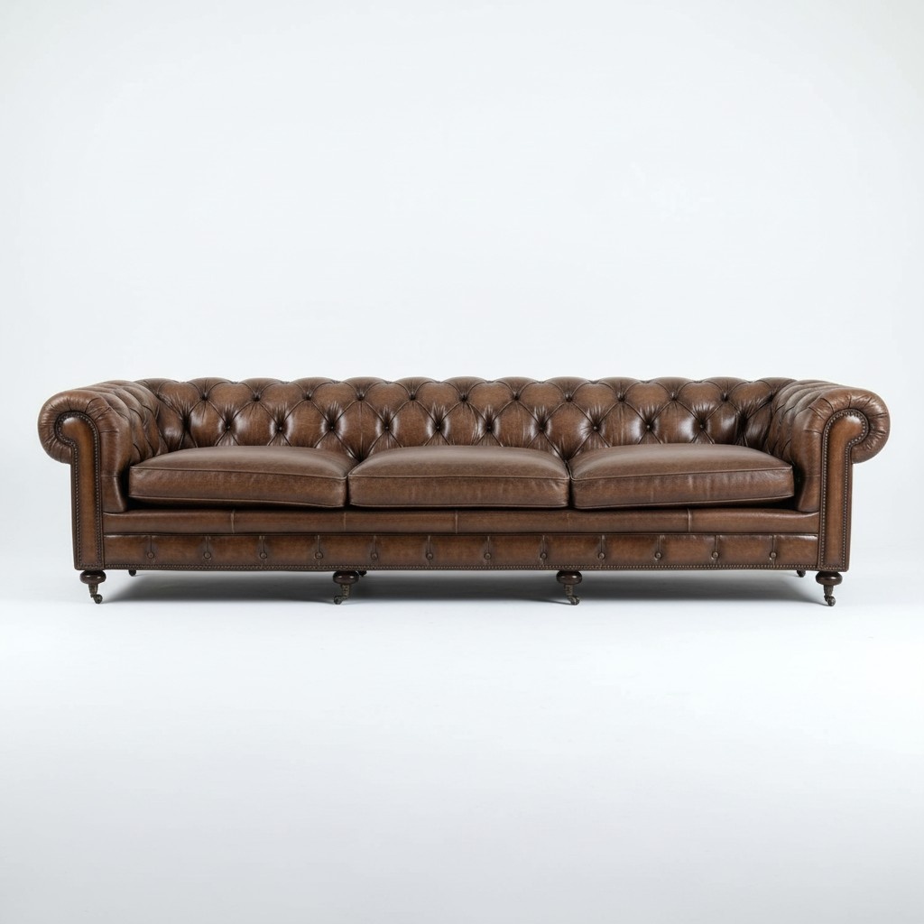 Noble luxury Chesterfield couch upholstery sofa leather sofa 4 seater XXL big couches