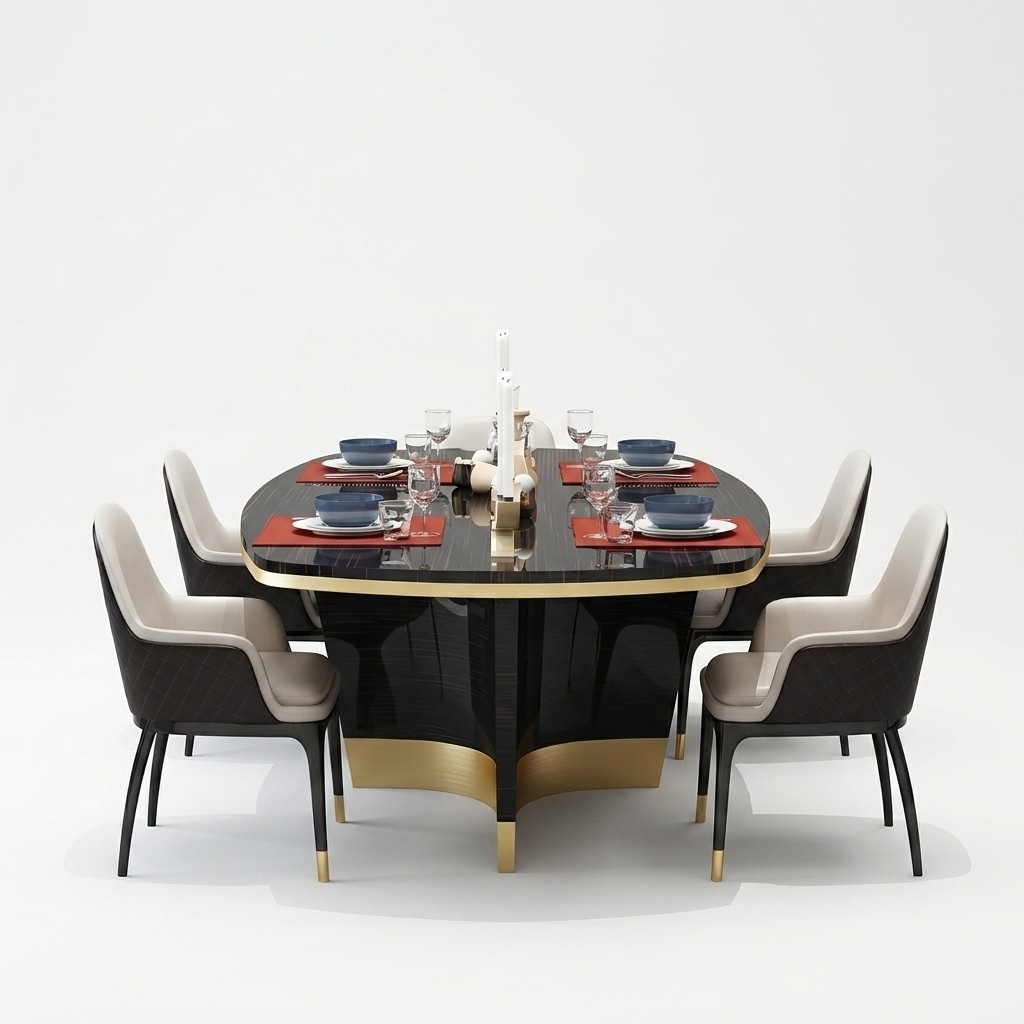 Noble Luxury Design Table Dining Room Living Tables Wood Furniture Metal Modern Baroque