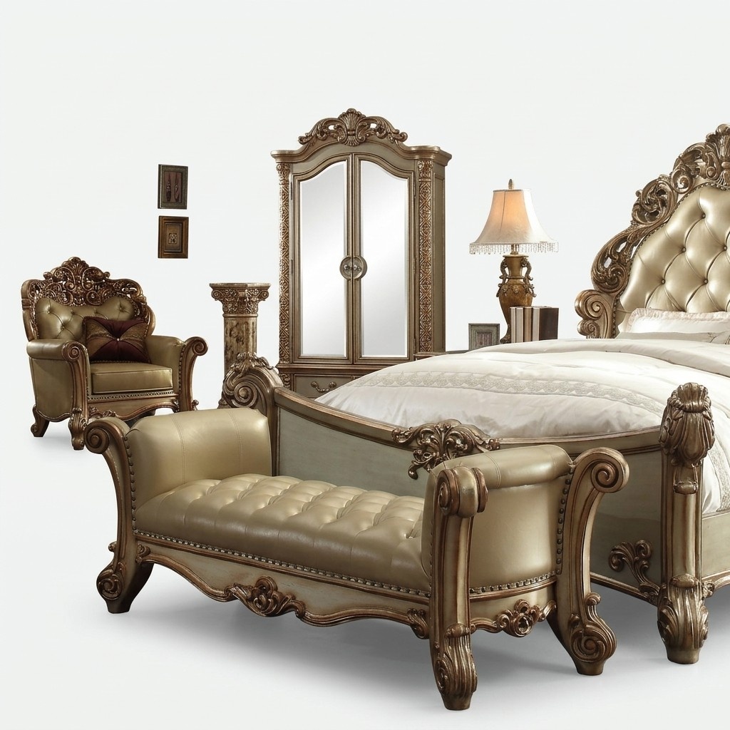 Chaise Longue Bench Stool Bedroom Bench Classic Style Chesterfield New