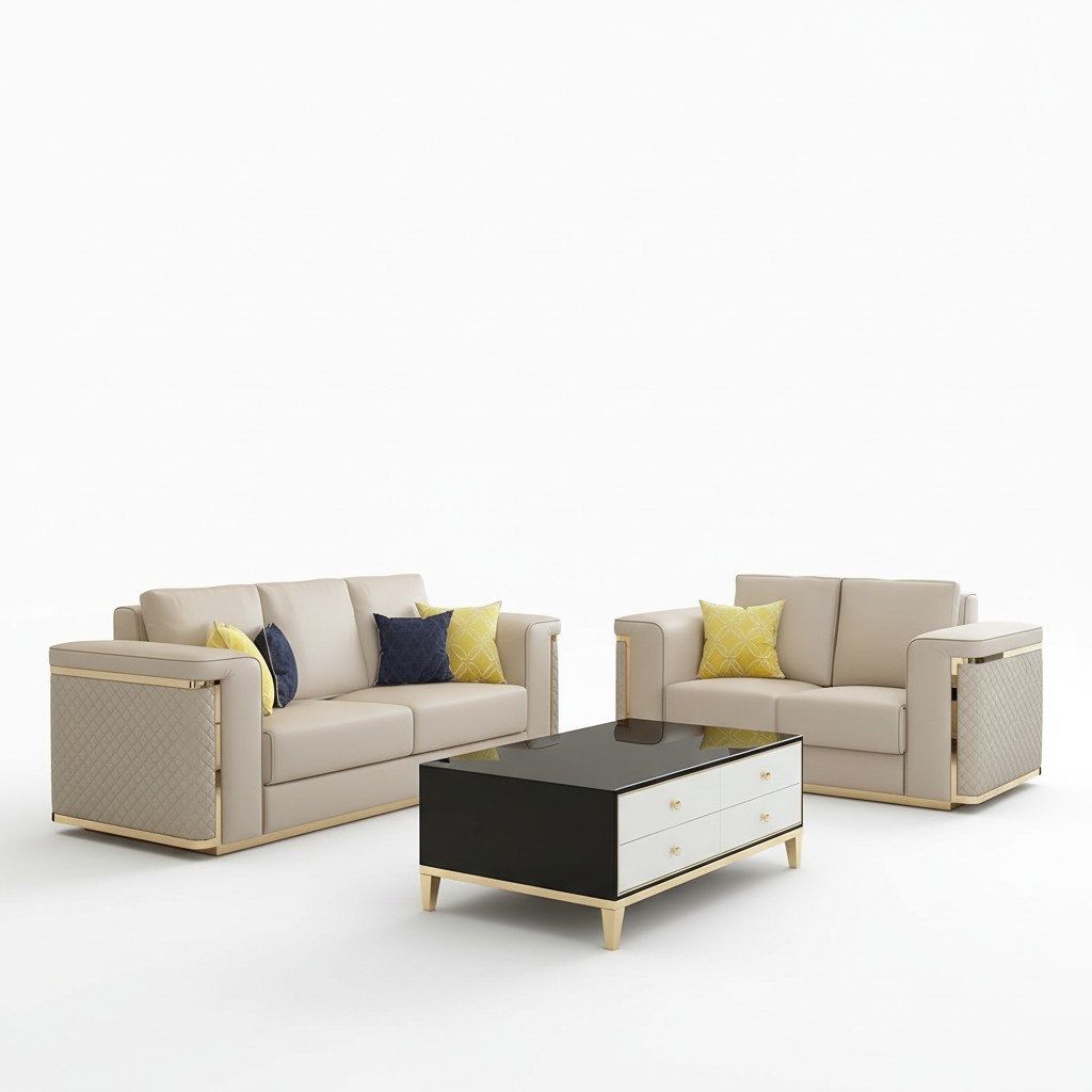 Noble steel couch upholstery leather sofa 211 seater couch set Italian