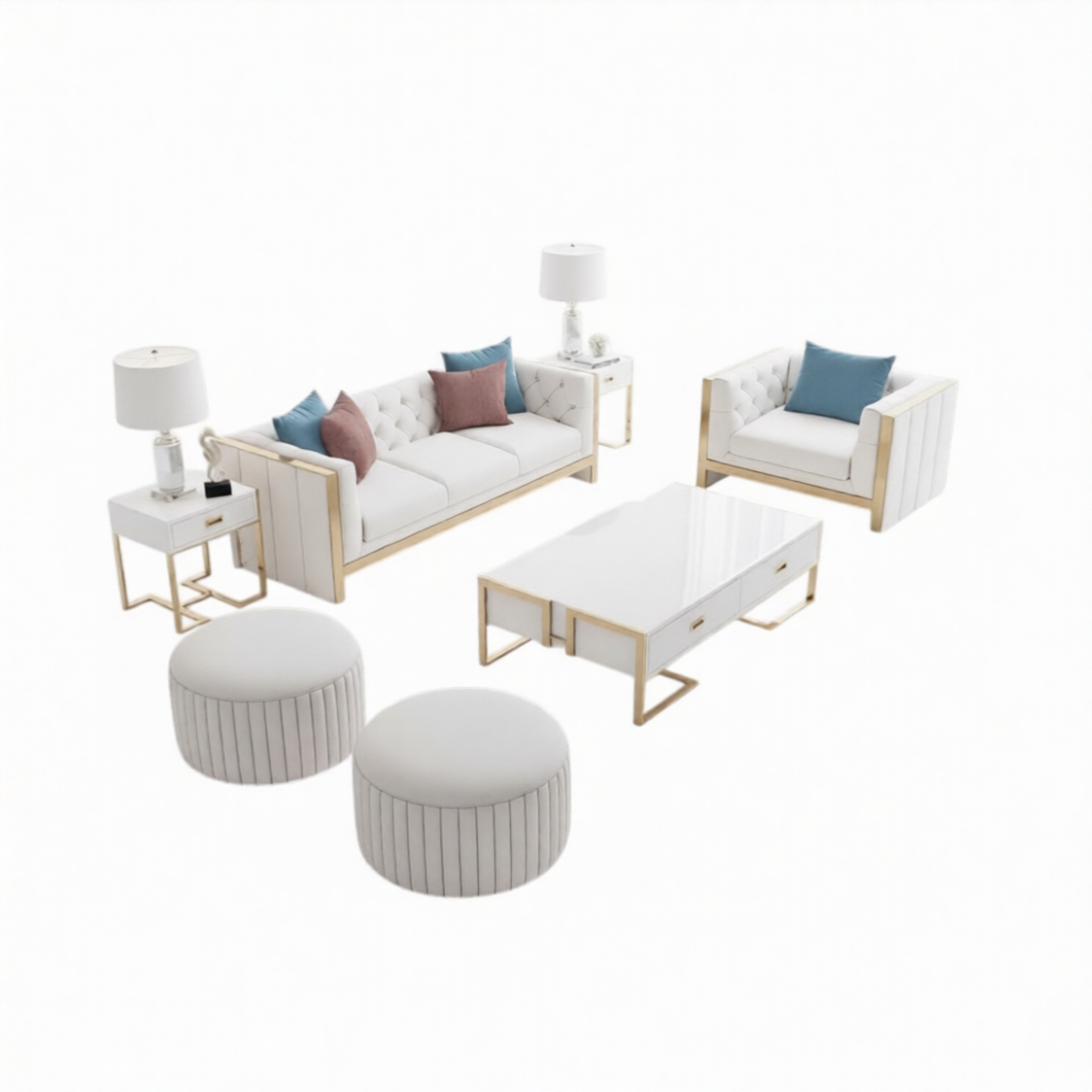 Precious Steel Couch Upholstery Fabric Sofa 321 Seater Couches Set Italian