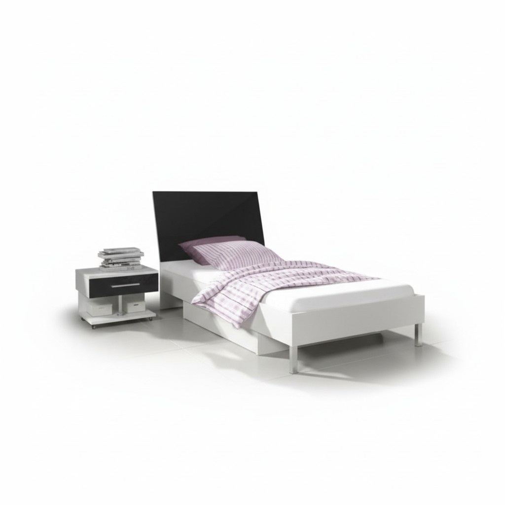 Children\'s room 2-piece set high loft bed wardrobe high gloss youth room furniture new