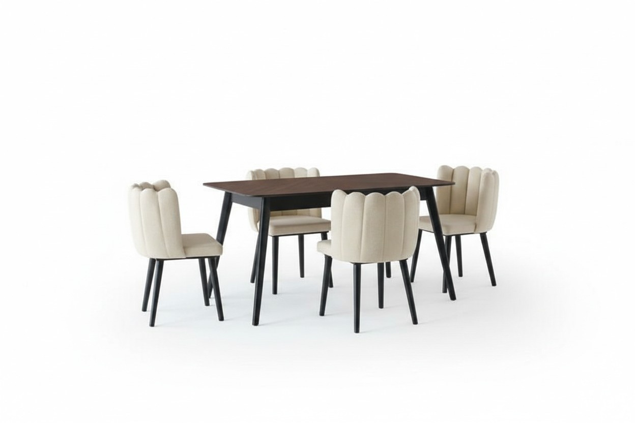 Dining area dining room furniture dining set table chairs 7-piece brown table