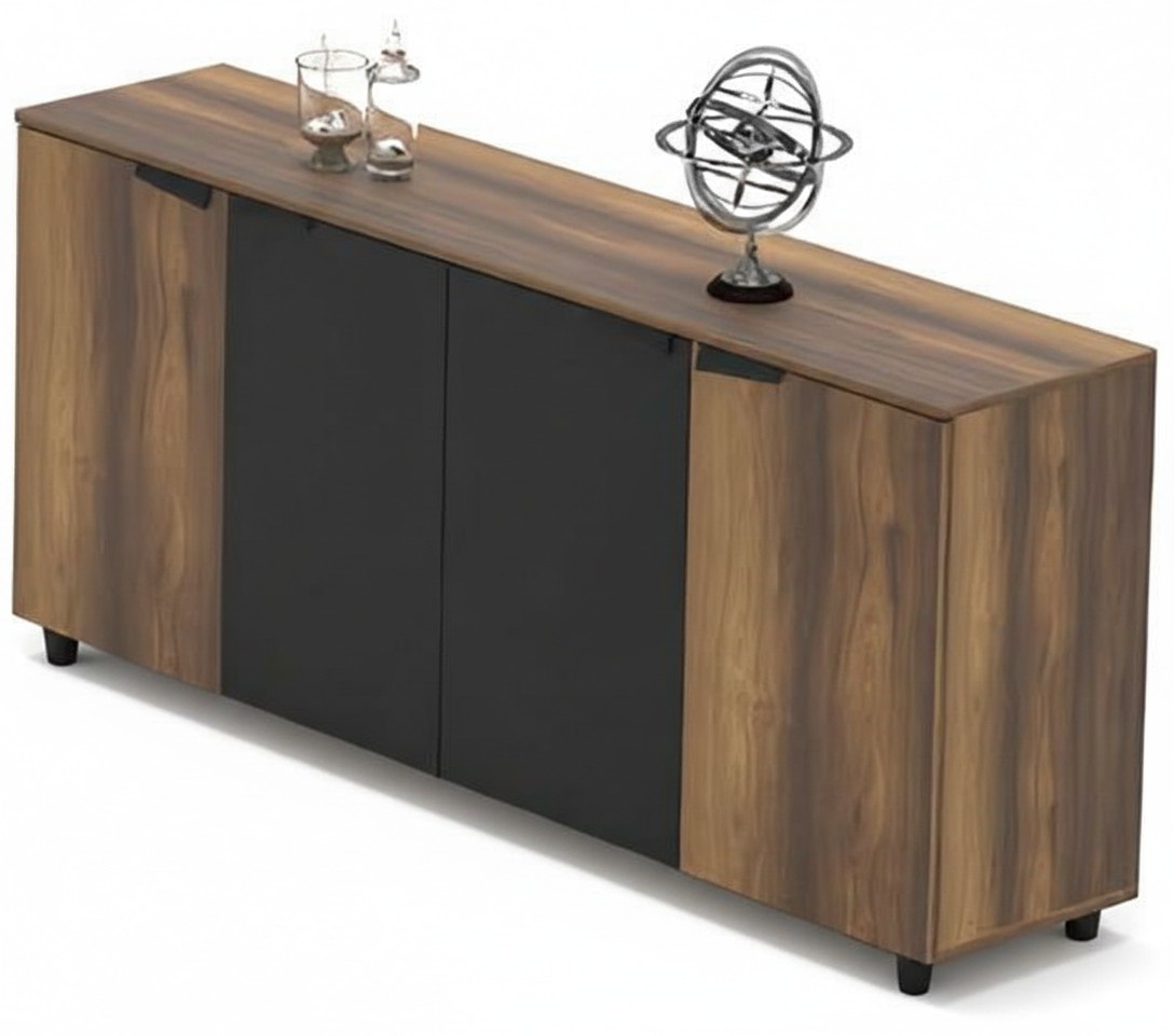 Office cabinet file cabinet sideboard chest of drawers study room brown black