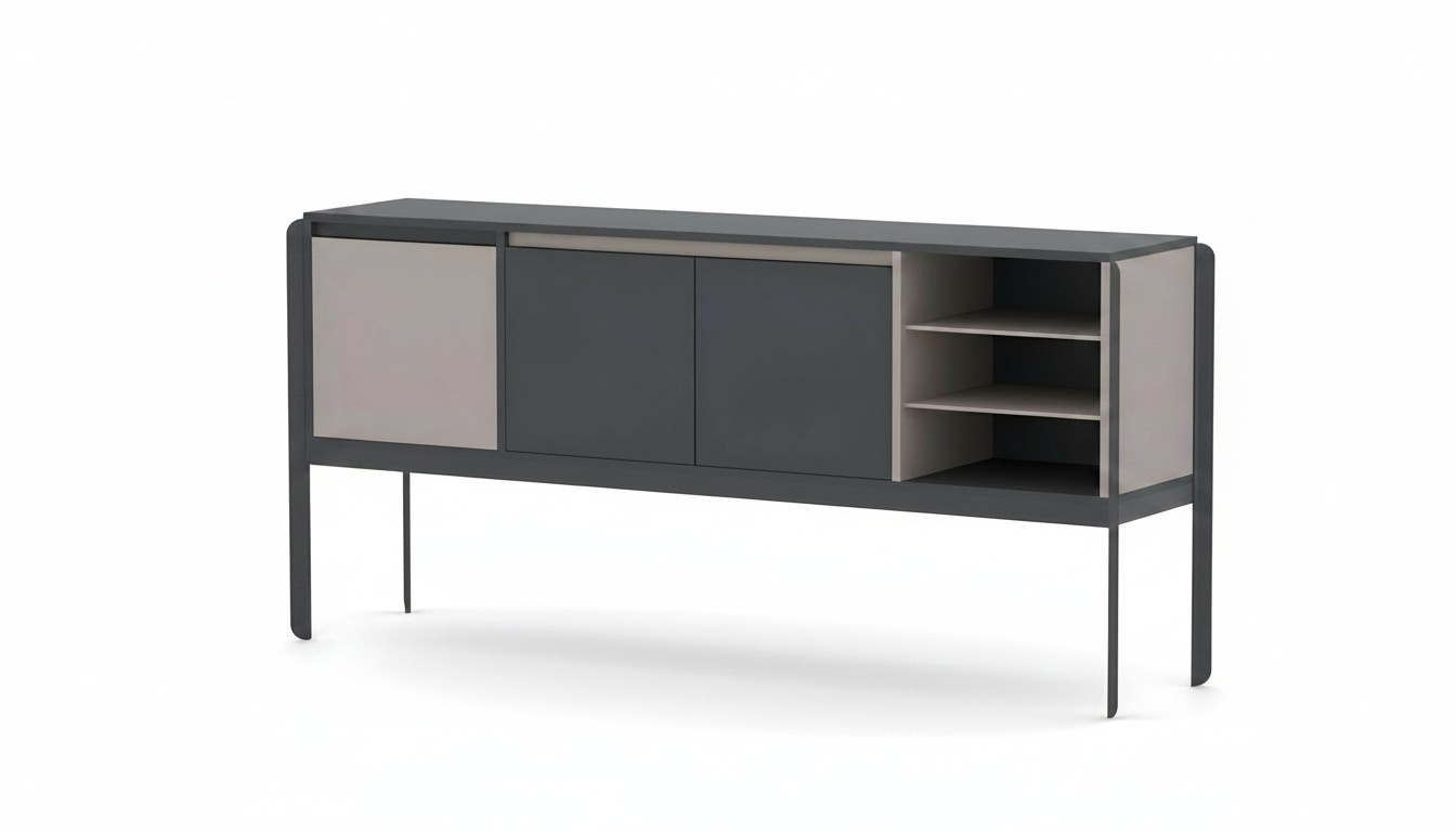 Office cabinet sideboard cupboard study shelves anthracite modern