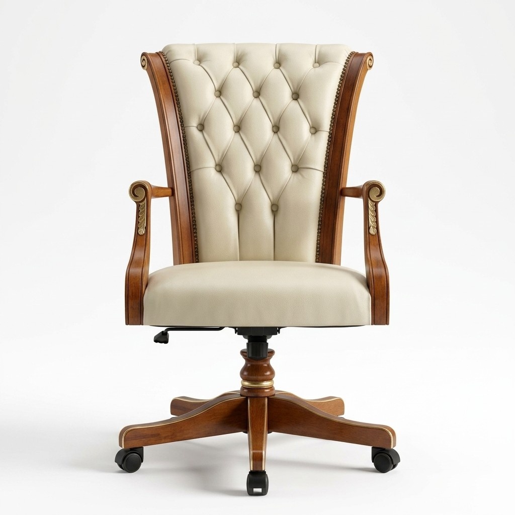 Office Chair Wood Executive Chair Chesterfield Italian Furniture White Swivel Chair