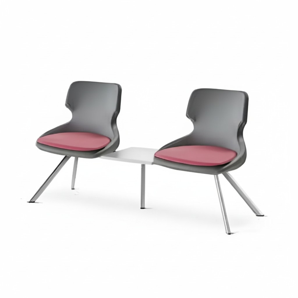 Office chairs 2-seater Black Office Bordeaux Modern Stainless Steel Leather Wood