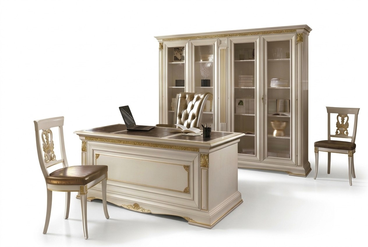 Office furniture, office furniture, table, cupboard, chair, 3-piece set Real wood