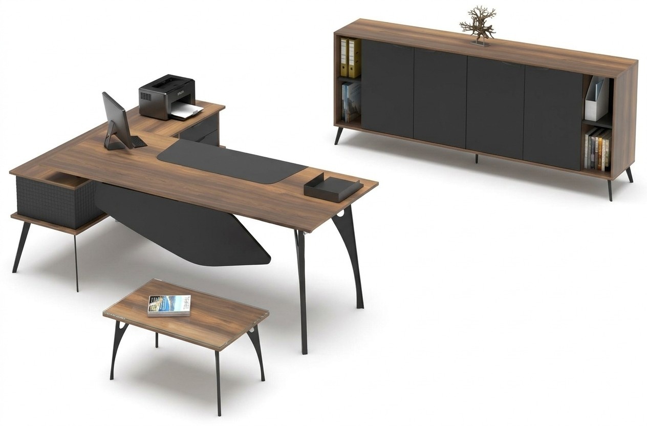 Office furniture study coffee table table sideboard brown black