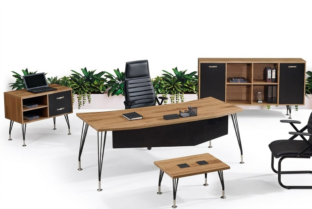 Office furniture complete office desk office office desk 4 pcs wood black