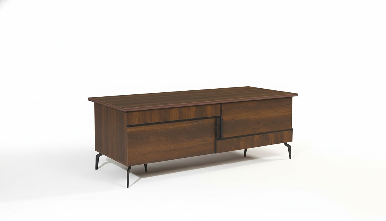Office furniture complete office desk office desk set 4 pcs wood brown