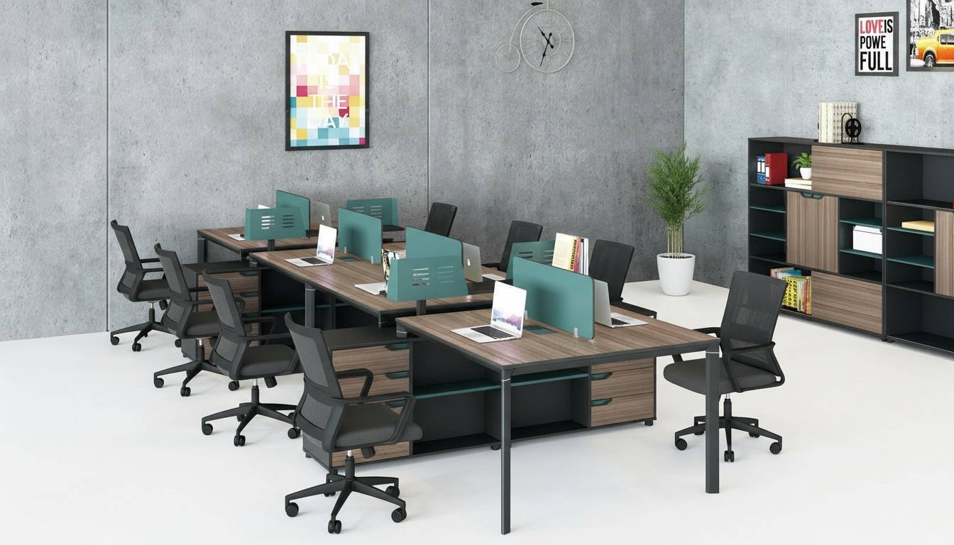 Office furniture equipment equipment table call center 2 workstations desk