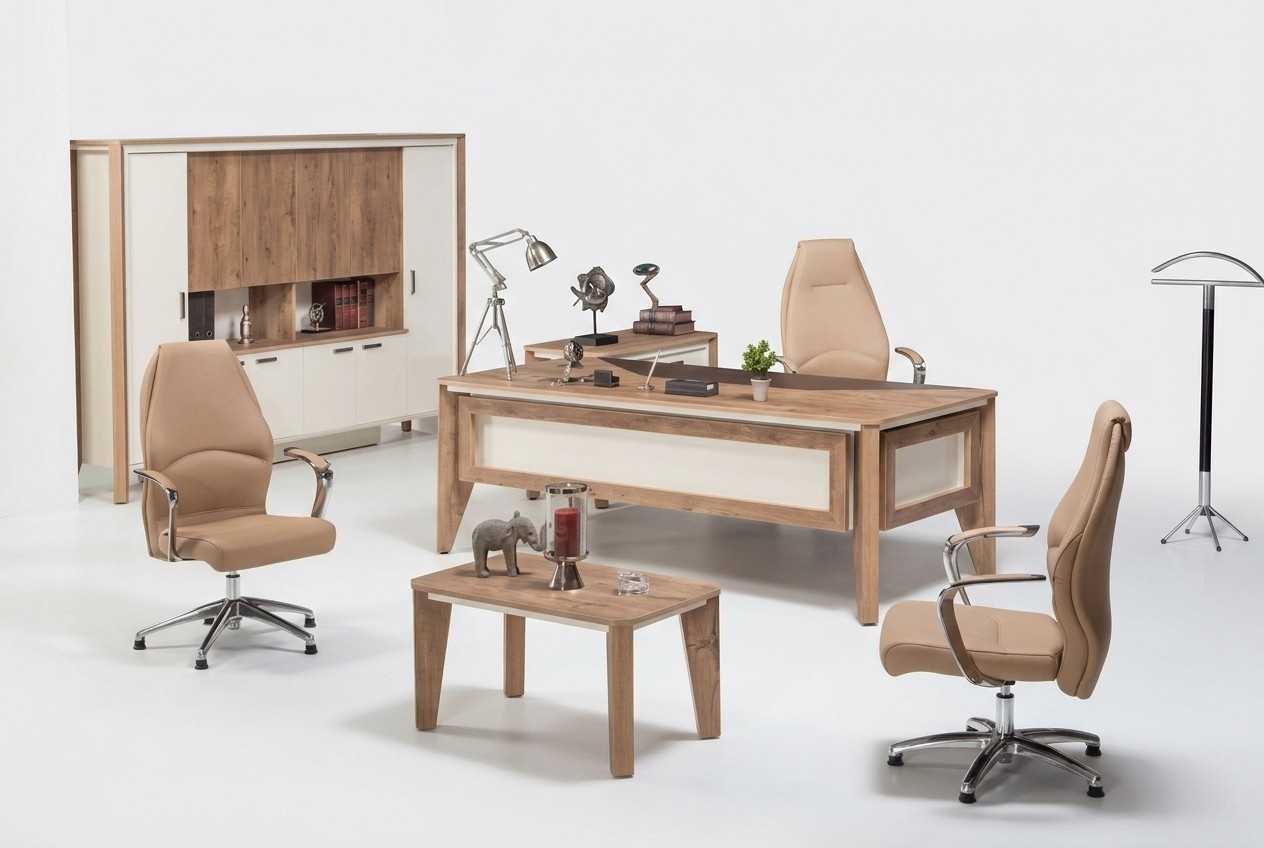 Office furniture Furnishings Desk Filing cabinet Coffee table Table Cabinet 3 pcs.
