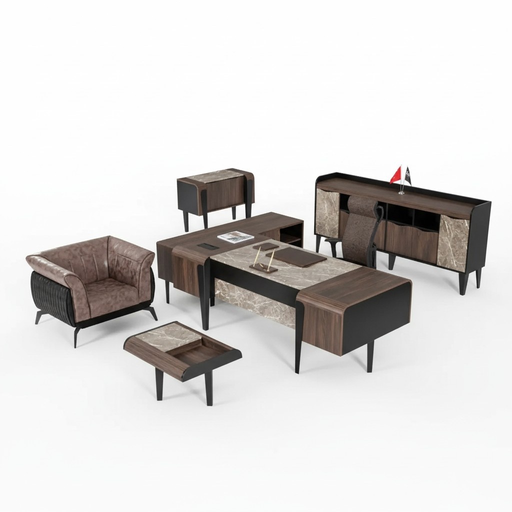 Office furniture Luxury desk filing cabinet Office cabinet New Modern set