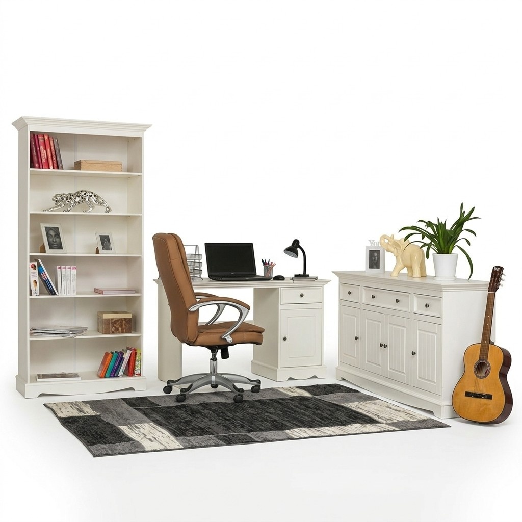 Office Set 3 Piece Furniture Desk Commode Cabinet Shelf Complete