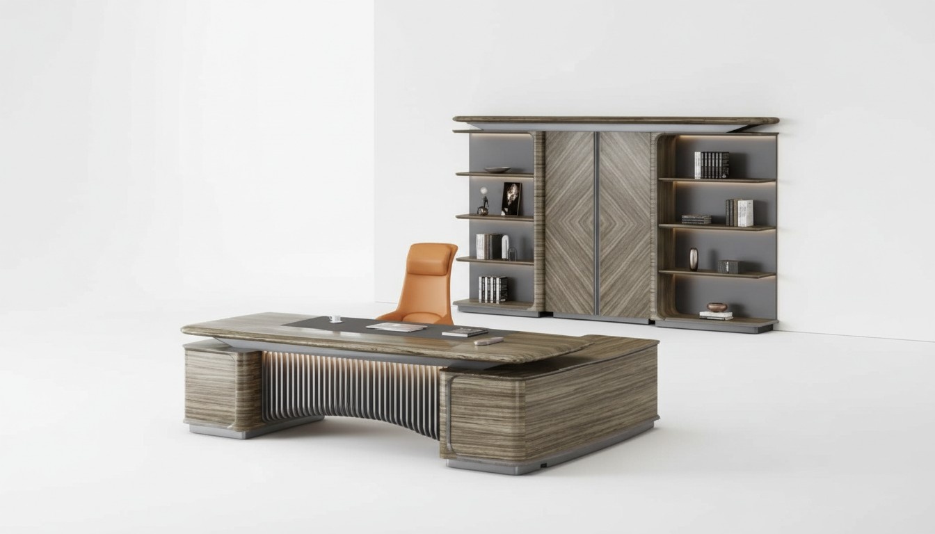 Office set corner desk cupboard group set 2-piece desk