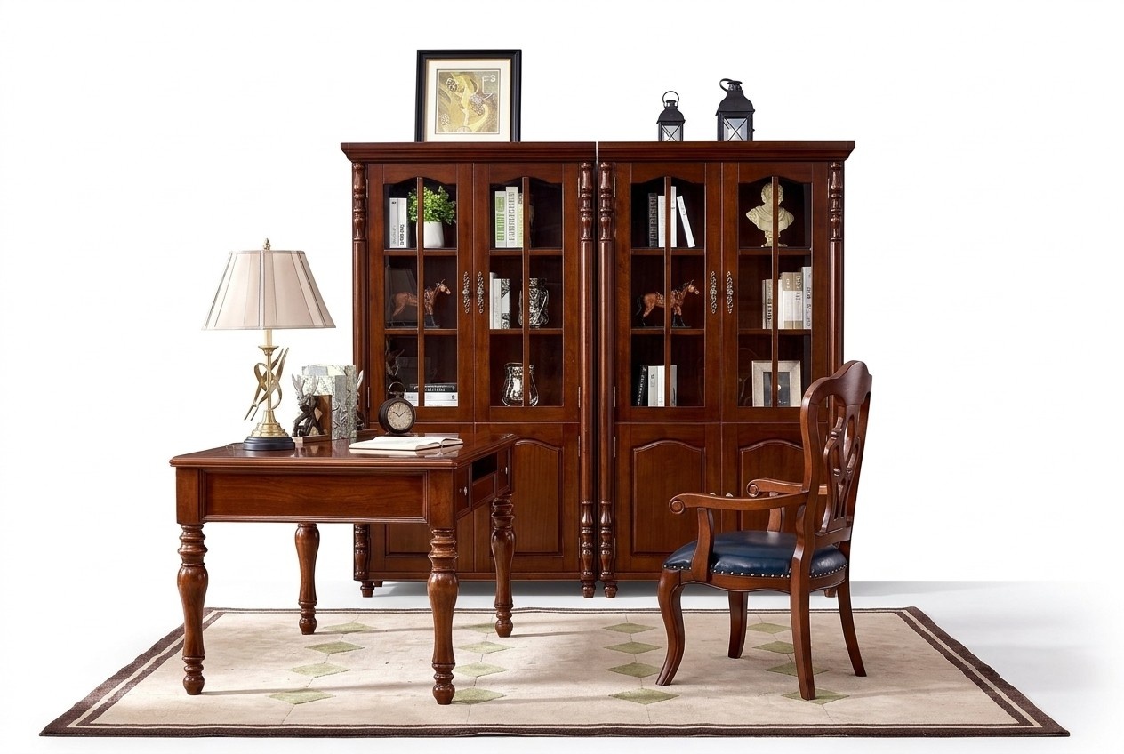 Office Set Desk Study 4pcs Chair 2x Bookshelf Office Furnishings