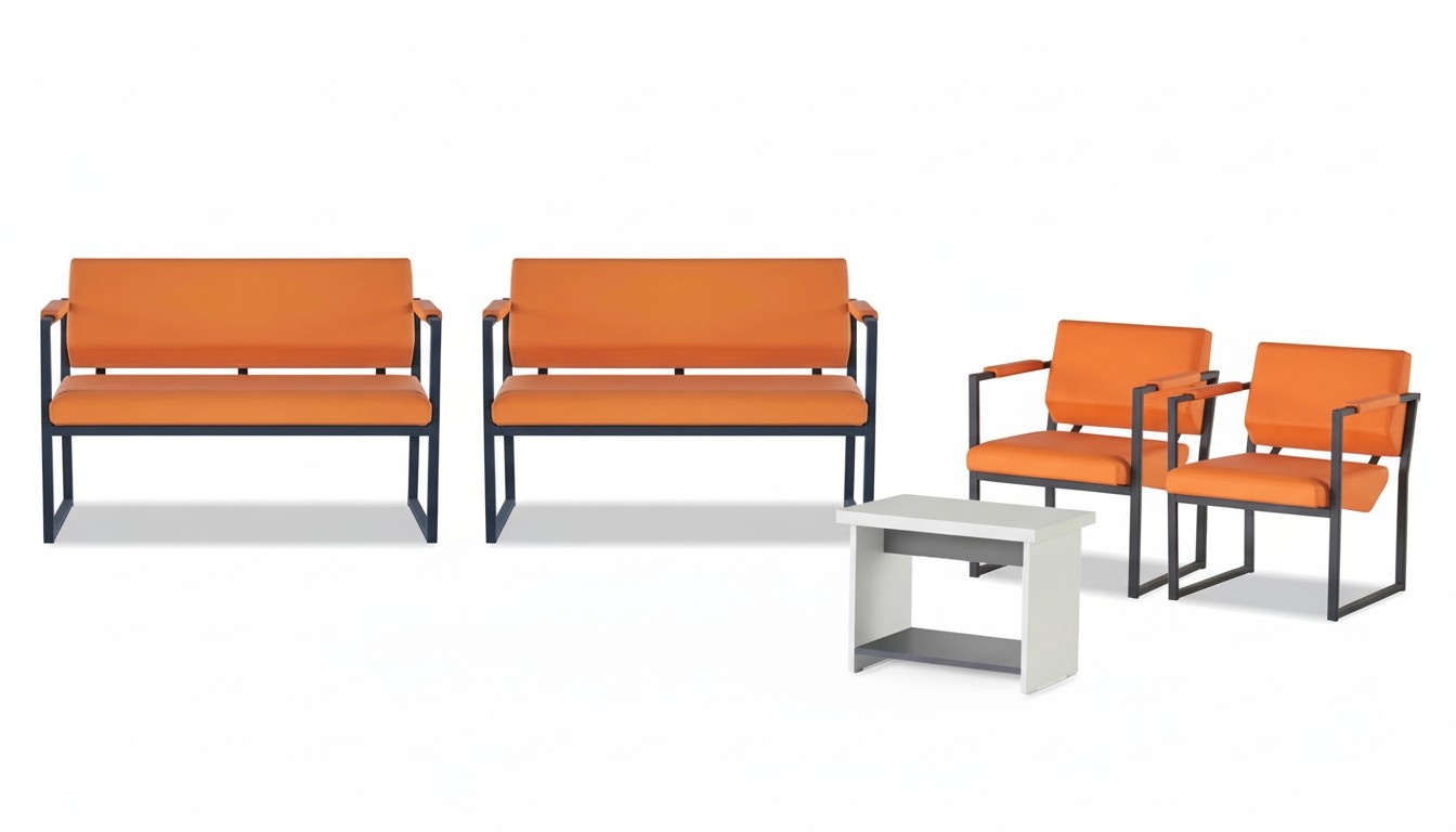 Orange office furniture designer white coffee table elegant set