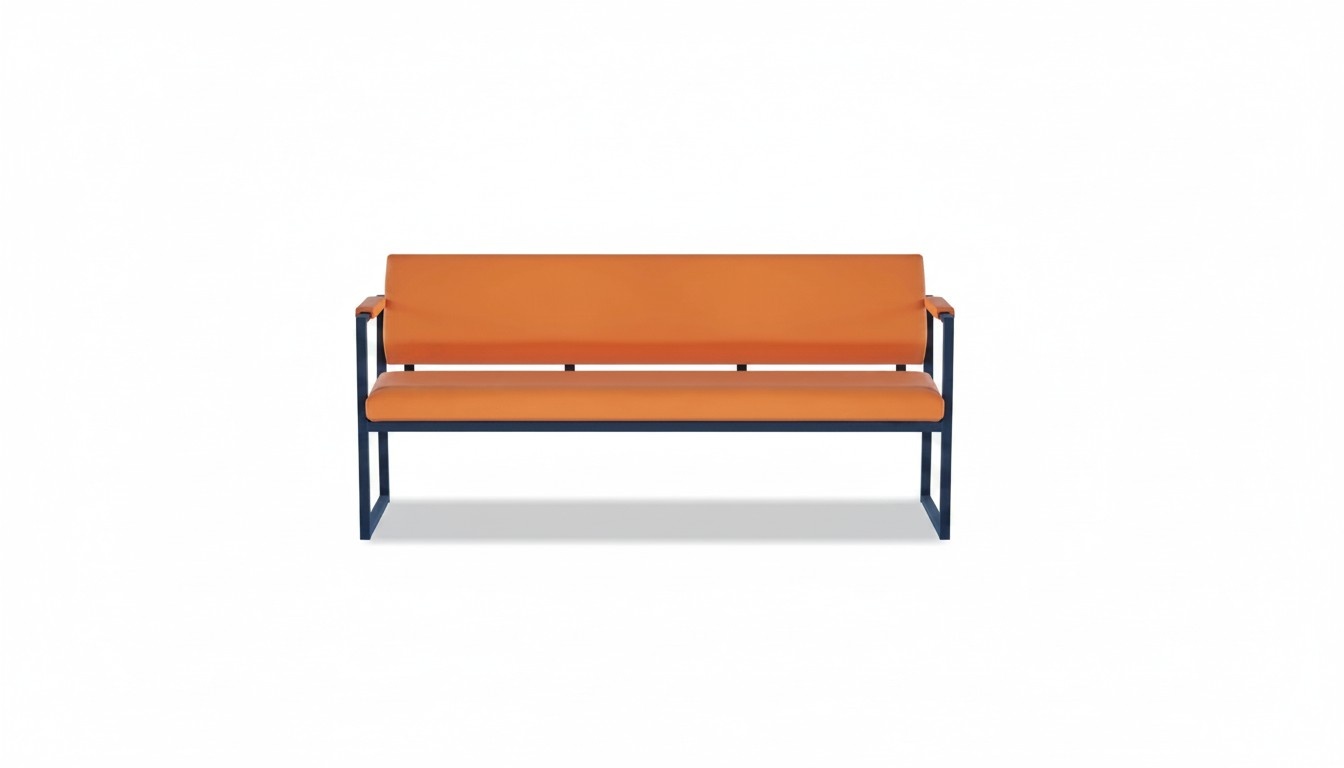 Orange\'s office sofa designer 3-seater office seating furniture leather sofa