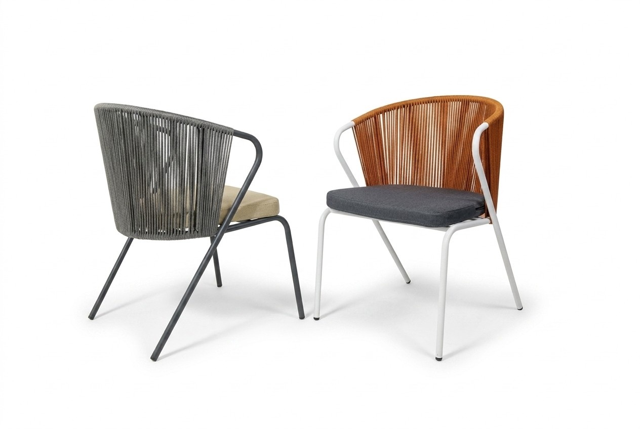 Original chairs in grey on black stainless steel legs a soft cushion